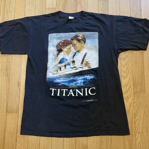 Titanic 1998 90s Vintage Movie Promo DiCaprio Graphic Rare Fox T-Shirt